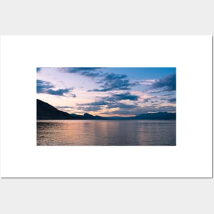 Okanagan Lake Summer Evening Sunset View Posters and Art